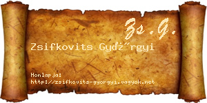 Zsifkovits Györgyi névjegykártya