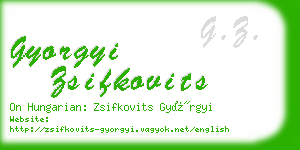 gyorgyi zsifkovits business card